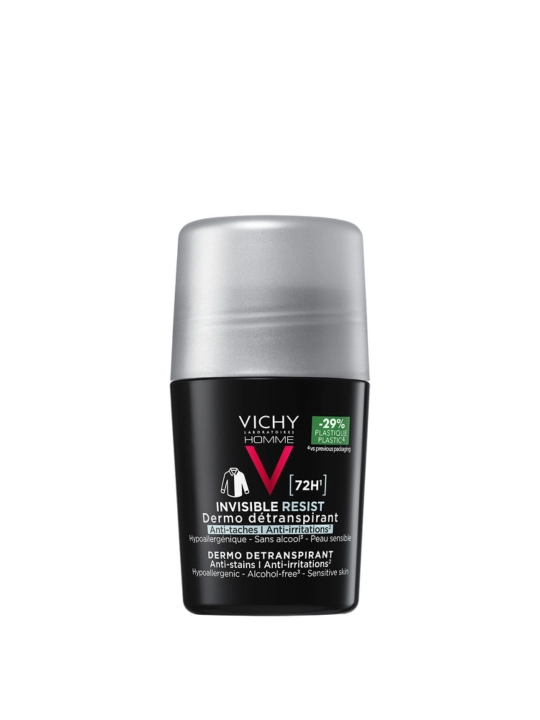Vichy Homme Invisible Шариковый дезодорант-антиперспирант для мужчин, 50 мл