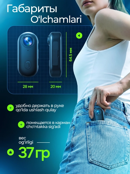 Magnitli mini ekshn-kamera Full HD 1080p Wi-Fi
