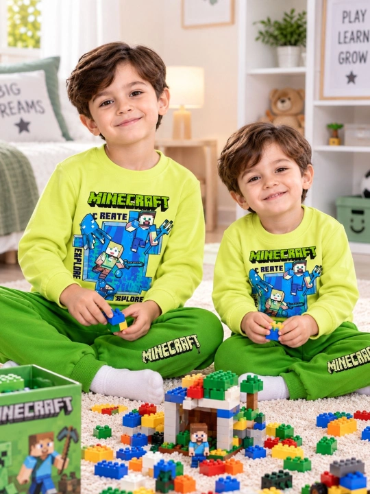 Мягкая детская пижама с длинным рукавом, 1–8 лет