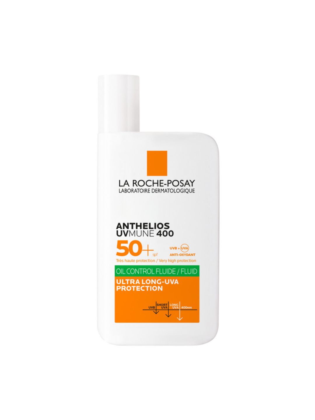 Yuz uchun quyoshdan himoya qiluvchi matlashtiruvchi suyuqlik SPF  50+ / PPD 56, LA ROCHE-POSAY ANTHELIOS UVMUNE 400, 50 ml