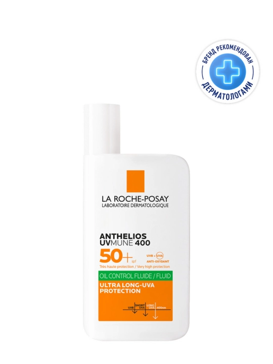 Yuz uchun quyoshdan himoya qiluvchi matlashtiruvchi suyuqlik SPF  50+ / PPD 56, LA ROCHE-POSAY ANTHELIOS UVMUNE 400, 50 ml