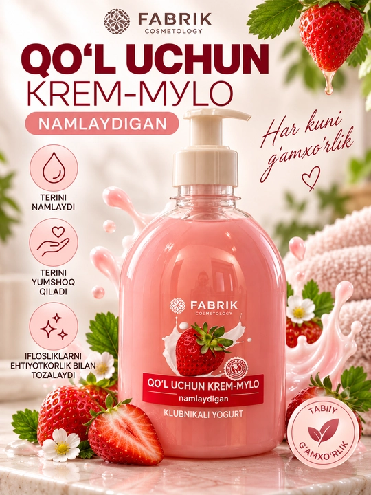 FABRIK antibakterial suyuq qo‘l sovuni, romashka ekstrakti bilan