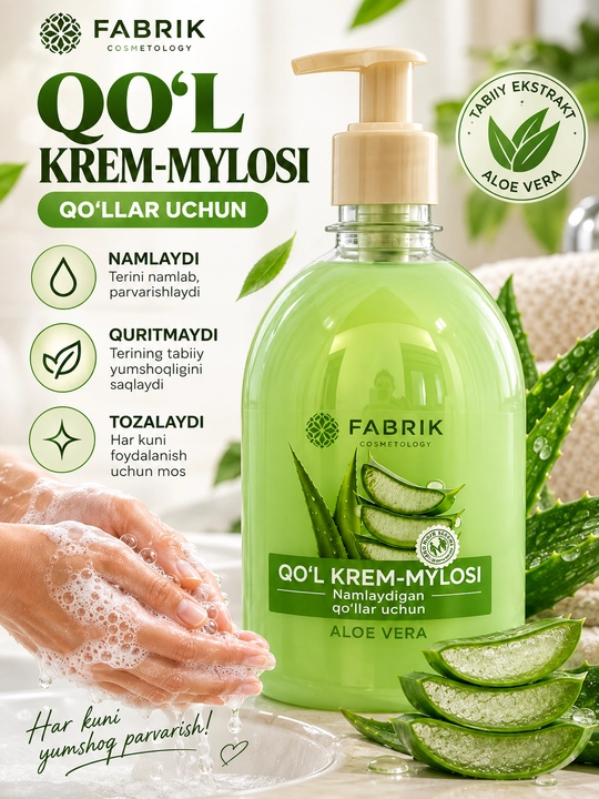 FABRIK antibakterial suyuq qo‘l sovuni, romashka ekstrakti bilan