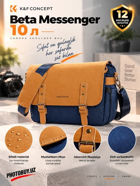 Kamera uchun fotoryukzak-sumka, 2 kamera, obyektivlar, MacBook 13" va iPad Pro 11"