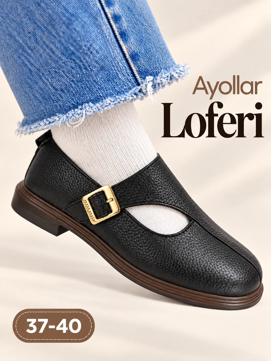 Ayollar loferlari, mokasina turli tufli, ayollar poyabzali – kuzgi model, 36–40 o‘lcham