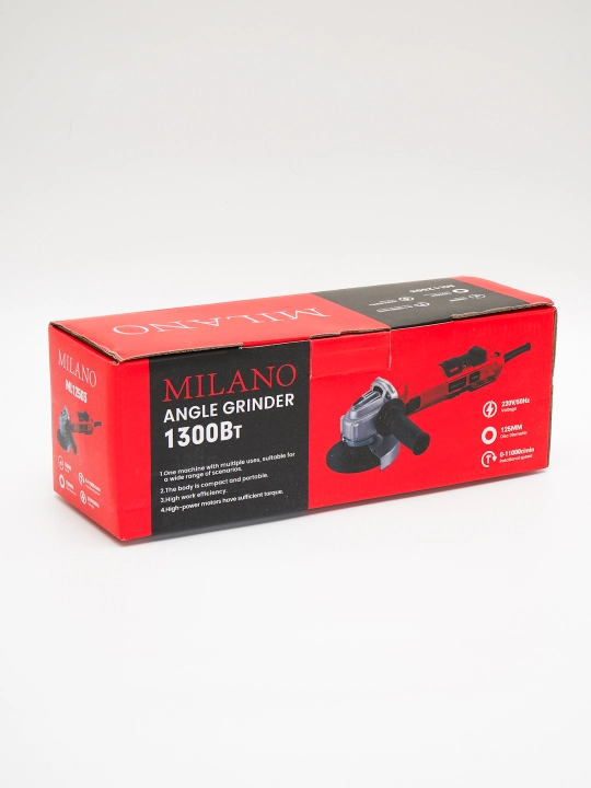Kuchi 1300 W bolgarka MILANO, 125 mm diametr diskli, tezligi boshqaruvchan