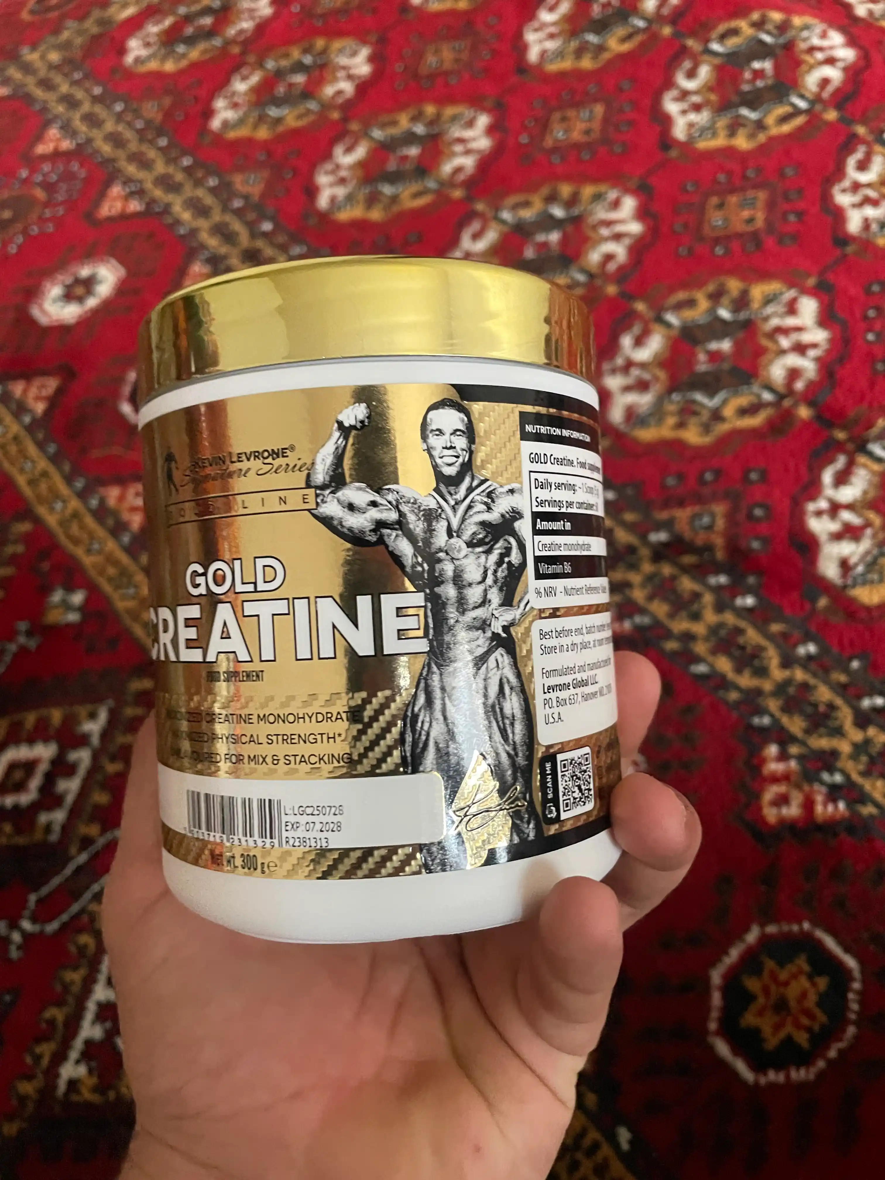 Kreatin monohidrat Kevin Levrone Oltin Kreatin + B6, ta'msiz, 300 g