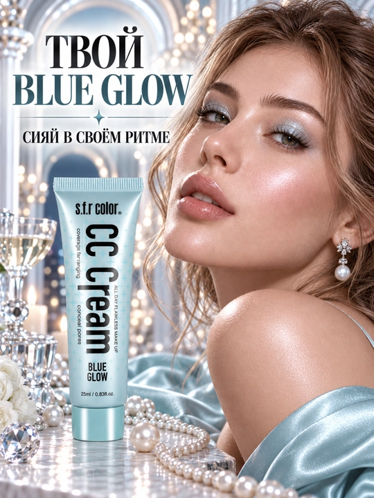 Yuz uchun CC krem SFR Color, rang tuzatuvchi makiyaj bazasi, 25 ml