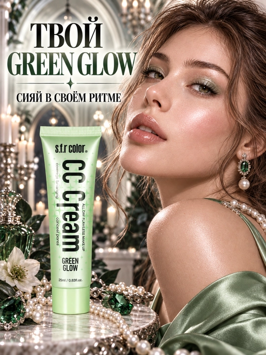 Yuz uchun CC krem SFR Color, rang tuzatuvchi makiyaj bazasi, 25 ml