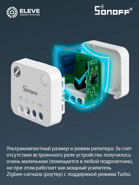 Умный счетчик электроэнергии Sonoff 16А Zigbee