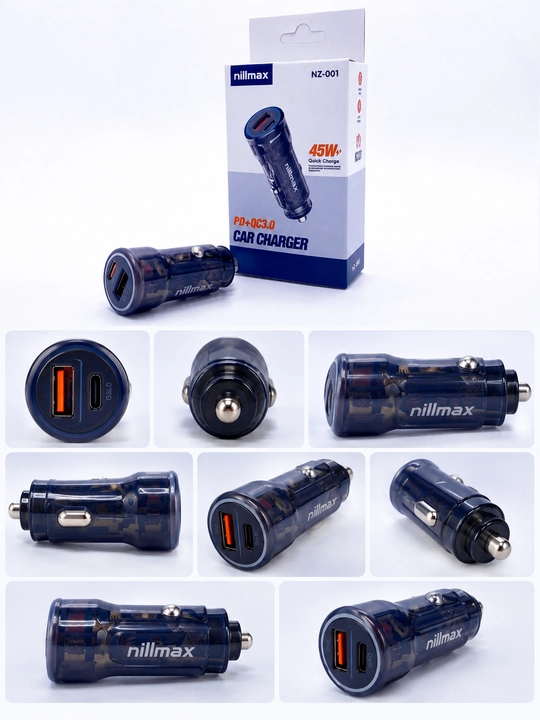 Автомобильный адаптер Nillmax NZ 001 с портами USB и Type-C для быстрой зарядки - 