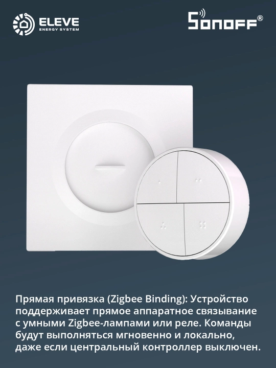 Умная беспроводная кнопка Sonoff 4-клавишная Zigbee