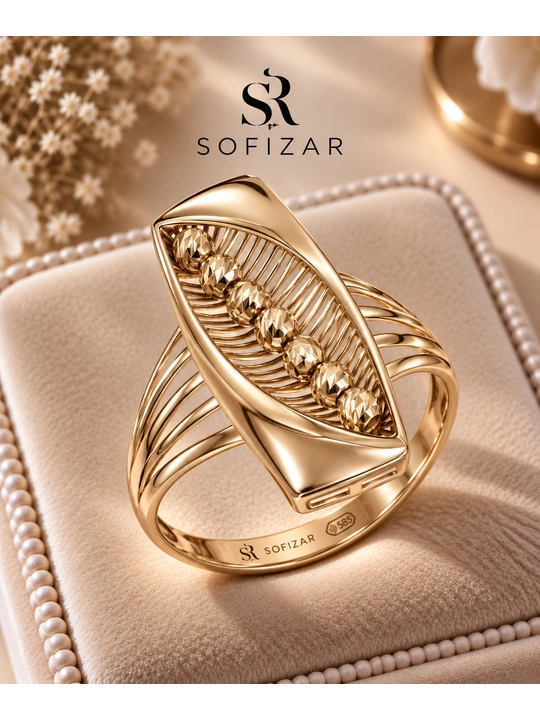 Золотое кольцо Sofizar 585 пробы, 1,9 г, артикул 182002011 - 