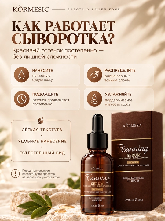 Сыворотка для загара Kormesic, восстанавливающая, для лица, тела и рук, 30 мл