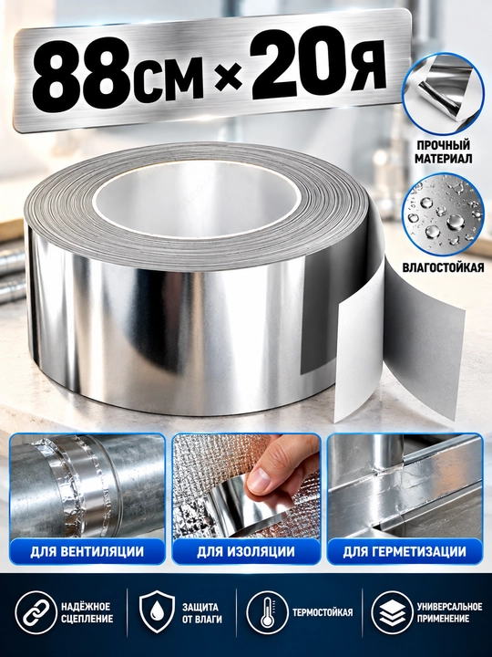Skotch alyuminiy, 88 mm*20 yard - 