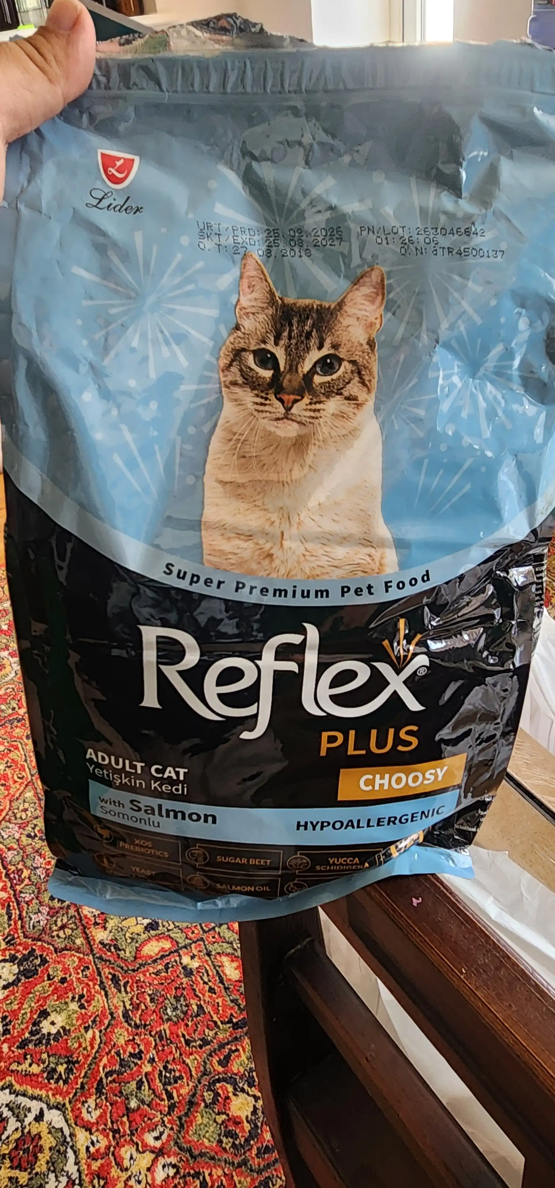 Reflex Plus Choosy – injiq mushuklar uchun lososli quruq ozuqa, 1,5 kg