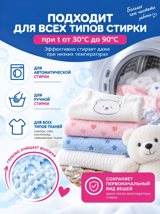Zdorovye. Malyshi sovun kukuni bolalar kiyimlarini yuvish uchun, detskiy parashok 0+, 400 g