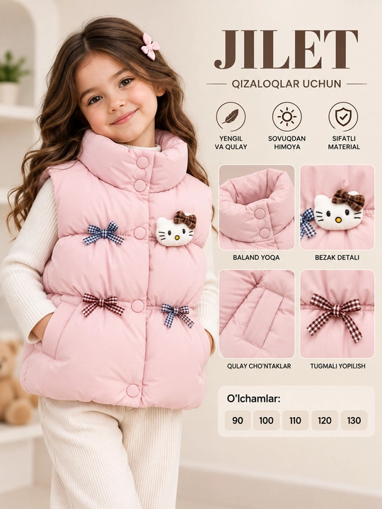 Жилеты для девочек в стиле Hello Kitty - 