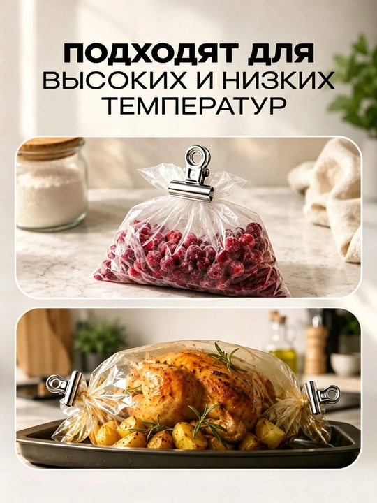 Набор из 12 кухонных зажимов