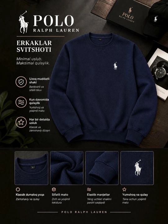 Polo Ralph Lauren, klassik paxta svitshot