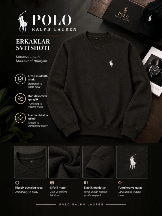 Polo Ralph Lauren, klassik paxta svitshot