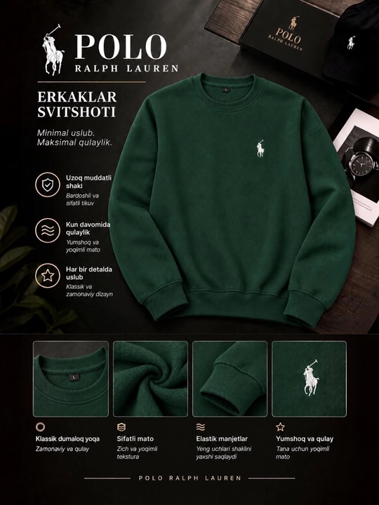 Polo Ralph Lauren, klassik paxta svitshot