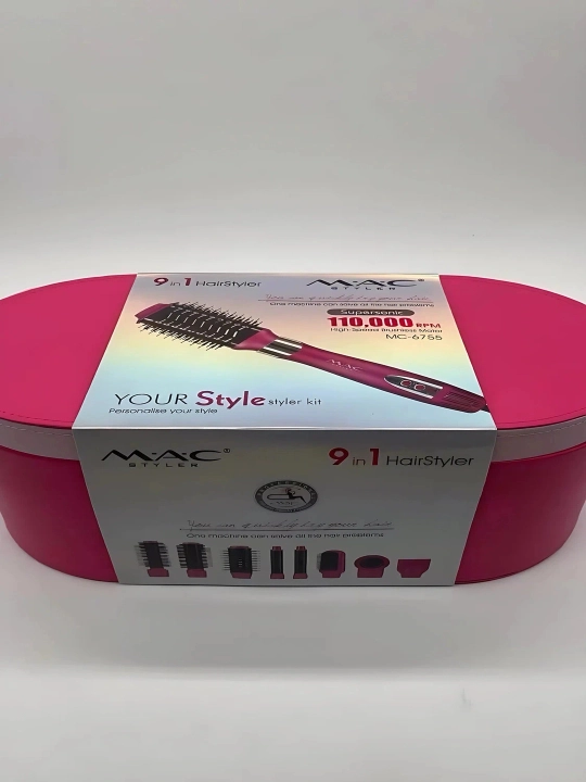 Фен Стайлер от бренда MAC Styler 9 в 1, для укладки волос, 9 насадков. Идеален для подарка