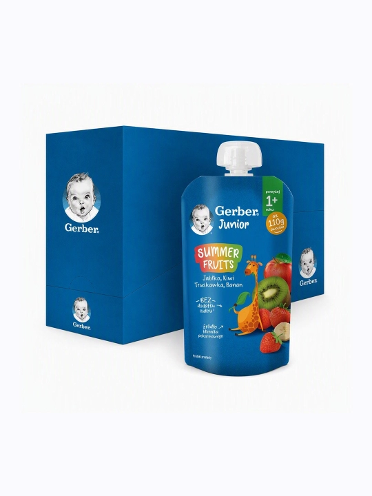 GERBER пюре Фруктовый десерт, 8x110 гр