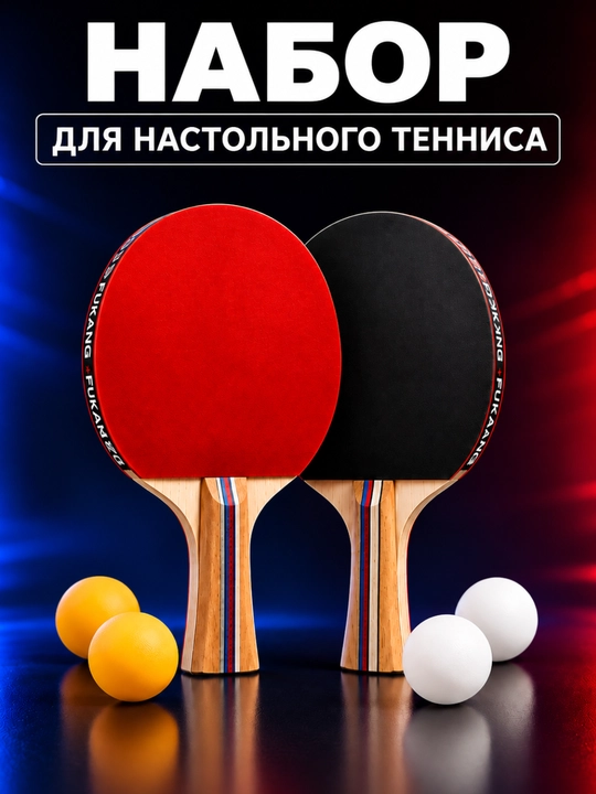 Stol tennis raketka 2 talik toplam, g'ilofli stol tenis raketka