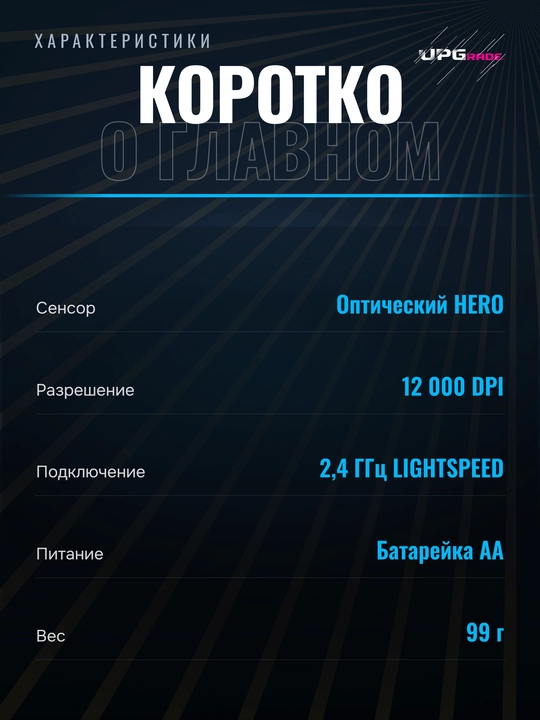 Simsiz o'yin sichqonchasi Logitech G G305 LIGHTSPEED, HERO 12 000 DPI, 99 g, 6 tugma