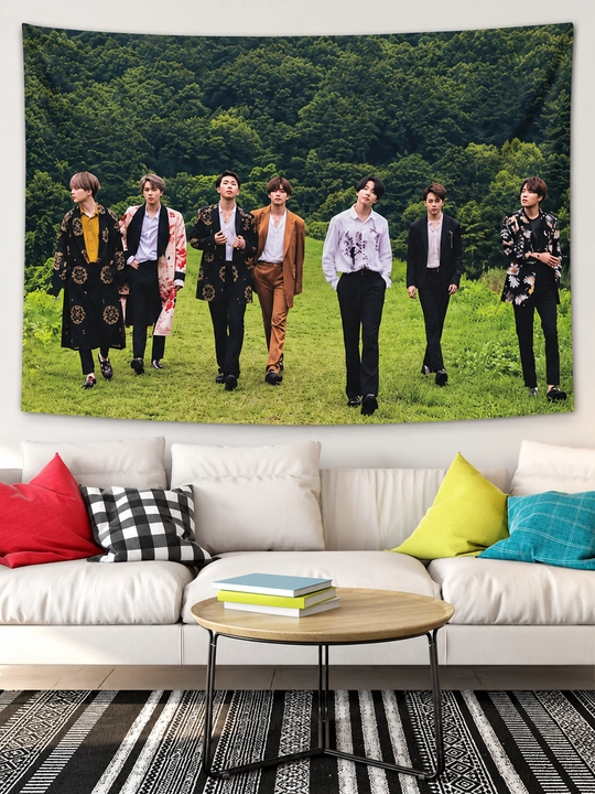 BTS devor uchun dekorativ gobelen, Mato poster, interyer bezak - 