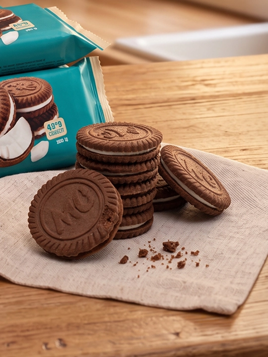 “Multicake” shakarli pechenye kokos-krem ta’mi bilan, 180 g