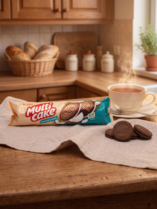 “Multicake” shakarli pechenye kokos-krem ta’mi bilan, 180 g