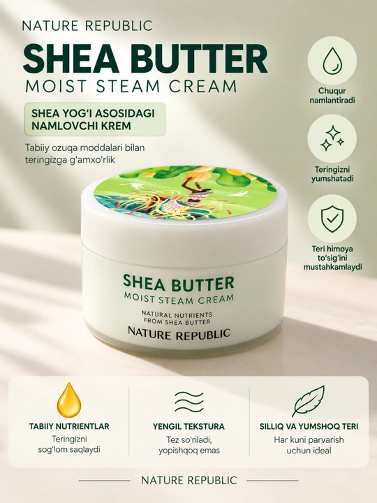 Shea Butter Moist Steam Cream — Увлажняющий крем с маслом ши