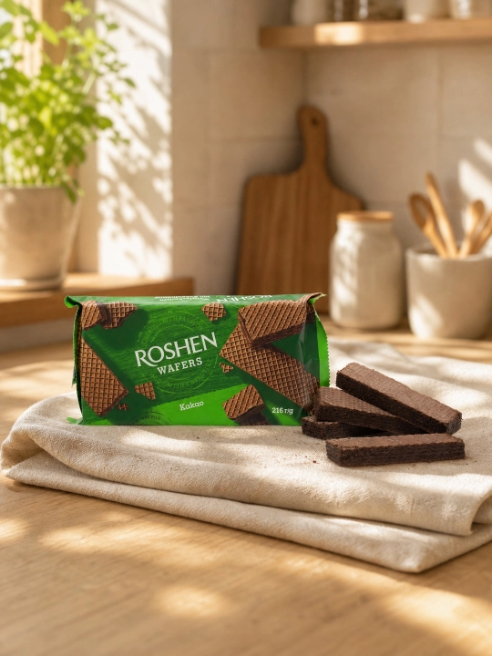 Вафли Roshen Cocoa Wafers какао, 216 г