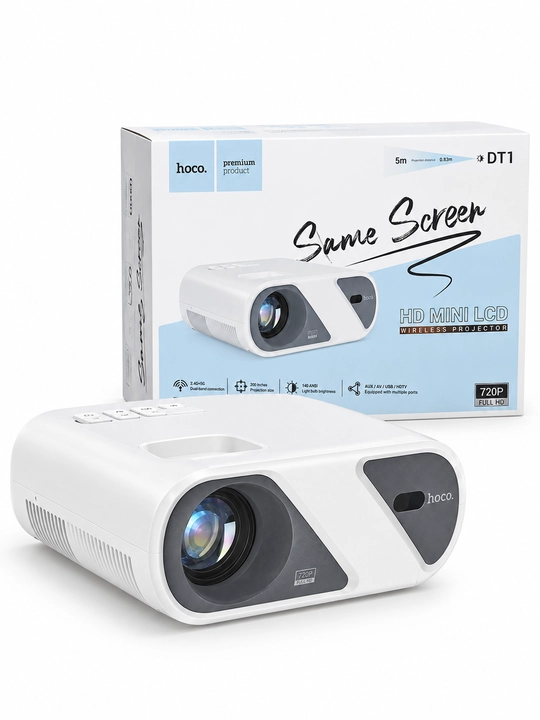 HOCO DT1 mini proyektori, Wi-Fi 2.4/5G, Bluetooth 5.0, 720p, 140 ANSI