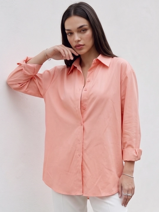 Ayollar klassik ko‘ylagi, uzun yengli bluzka, ofis uchun rubashka — ELLY FASHION