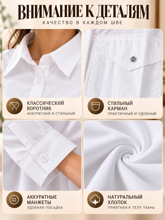 Женская белая рубашка