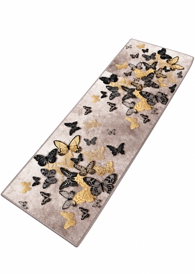 Oshxona kovrigi, 2 dona komplekt, marmarsimon naqsh, 120×40 va 60×40 sm