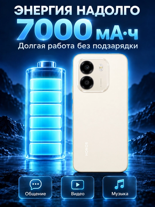 Смартфон Honor X6e 120 Гц, 7000 мАч, 50MP AI Camera, 45W SuperCharge, IP64