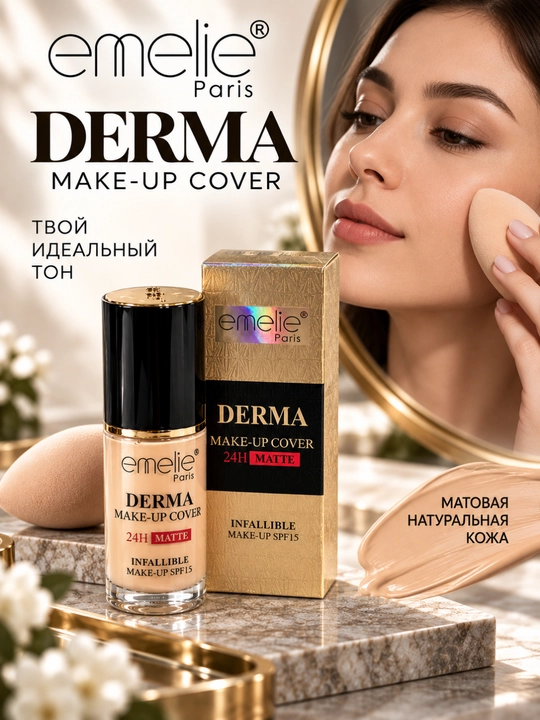 Emelie Paris DERMA MAKE-UP COVER 24H MATTE SPF 15 tonal kremi