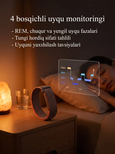 Умный фитнес-браслет без экрана, ультралегкий Fitbit, AI-анализ здоровья и сна