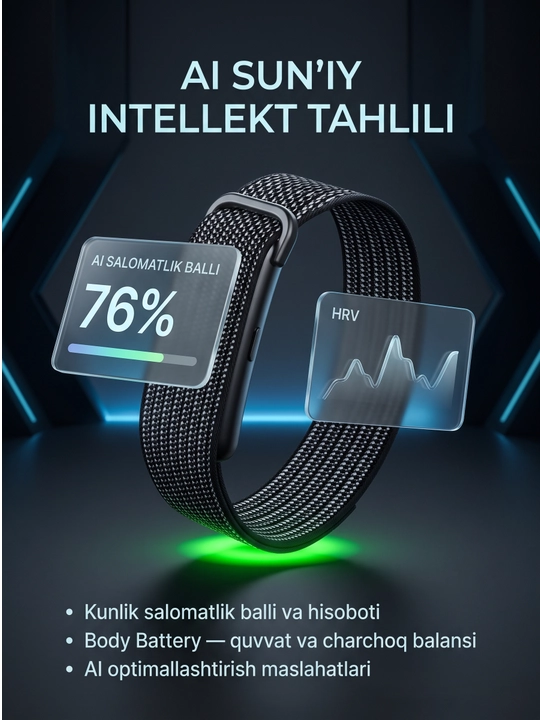 Умный фитнес-браслет без экрана, ультралегкий Fitbit, AI-анализ здоровья и сна