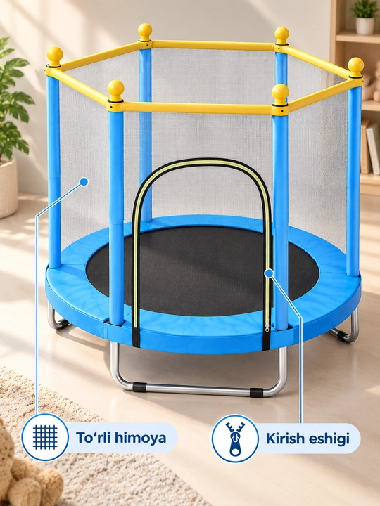 Batut, himoya tarmog'i bilan, 110 kg gacha bardosh beradi
