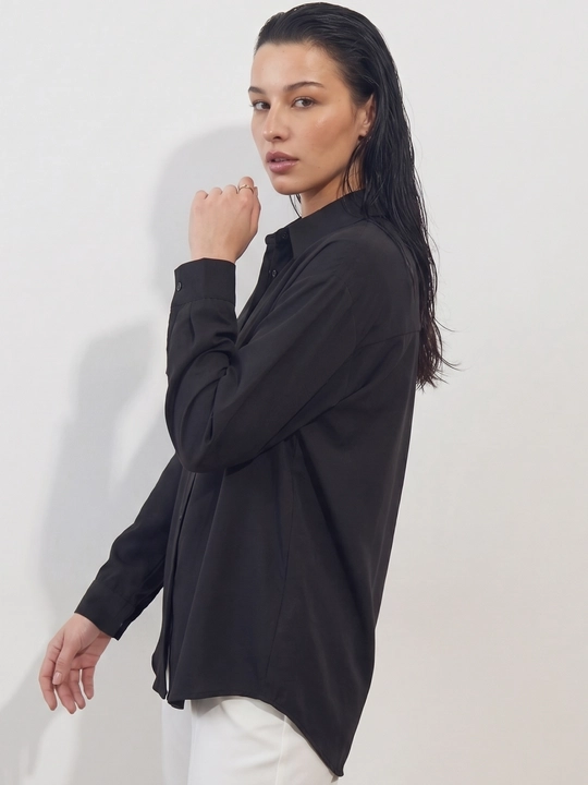 Ayollar klassik ko‘ylagi, uzun yengli bluzka, ofis uchun rubashka — ELLY FASHION