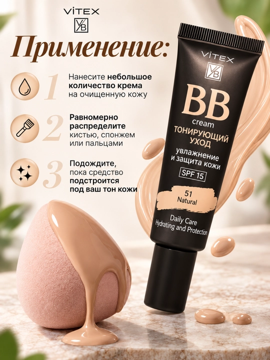 SPF15 rang beruvchi BB-kremi, Viteks