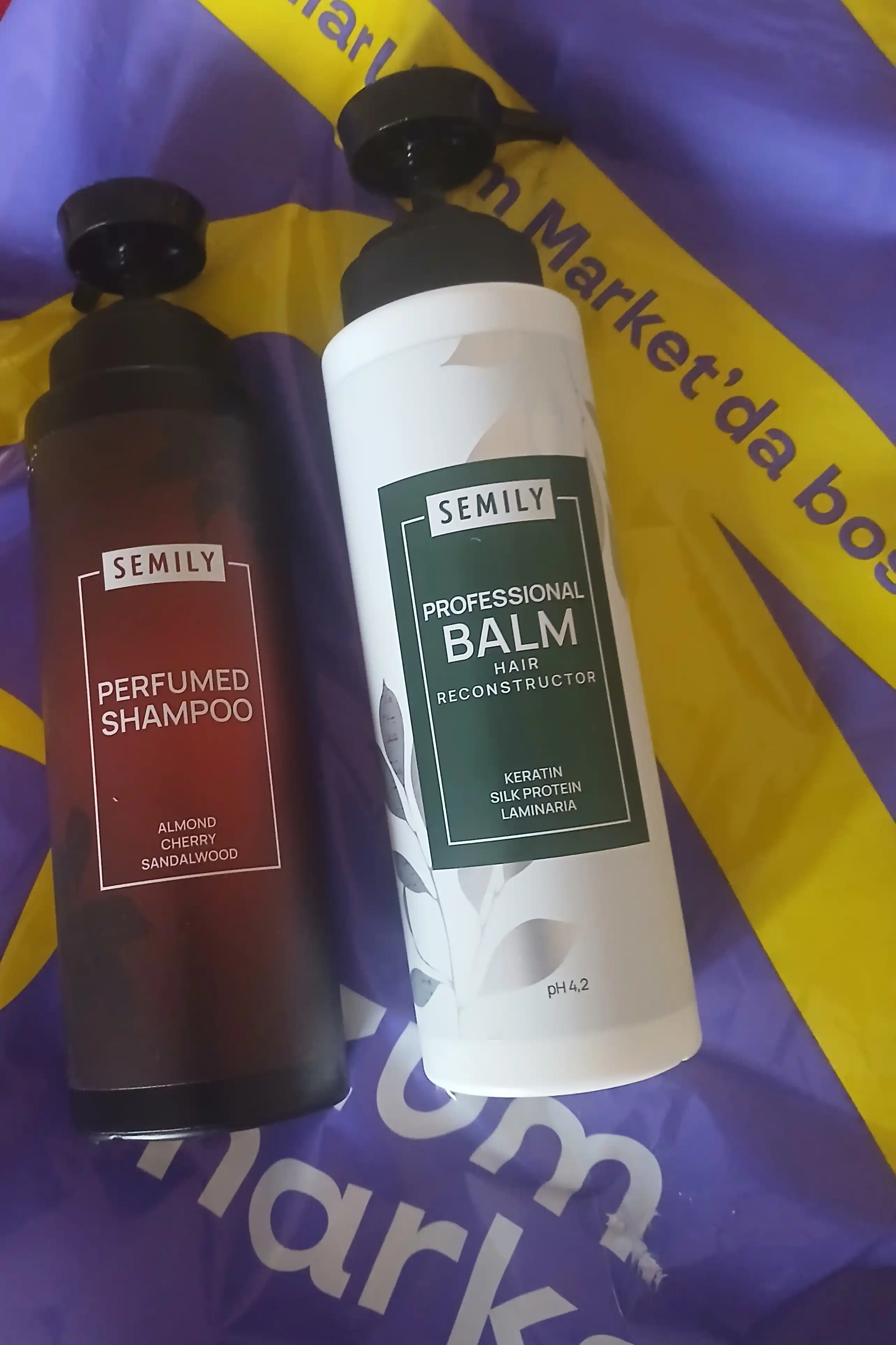 Шампунь для волос Semily,безсульфатный, с кератином, для блонда, оттеночный для окрашенных