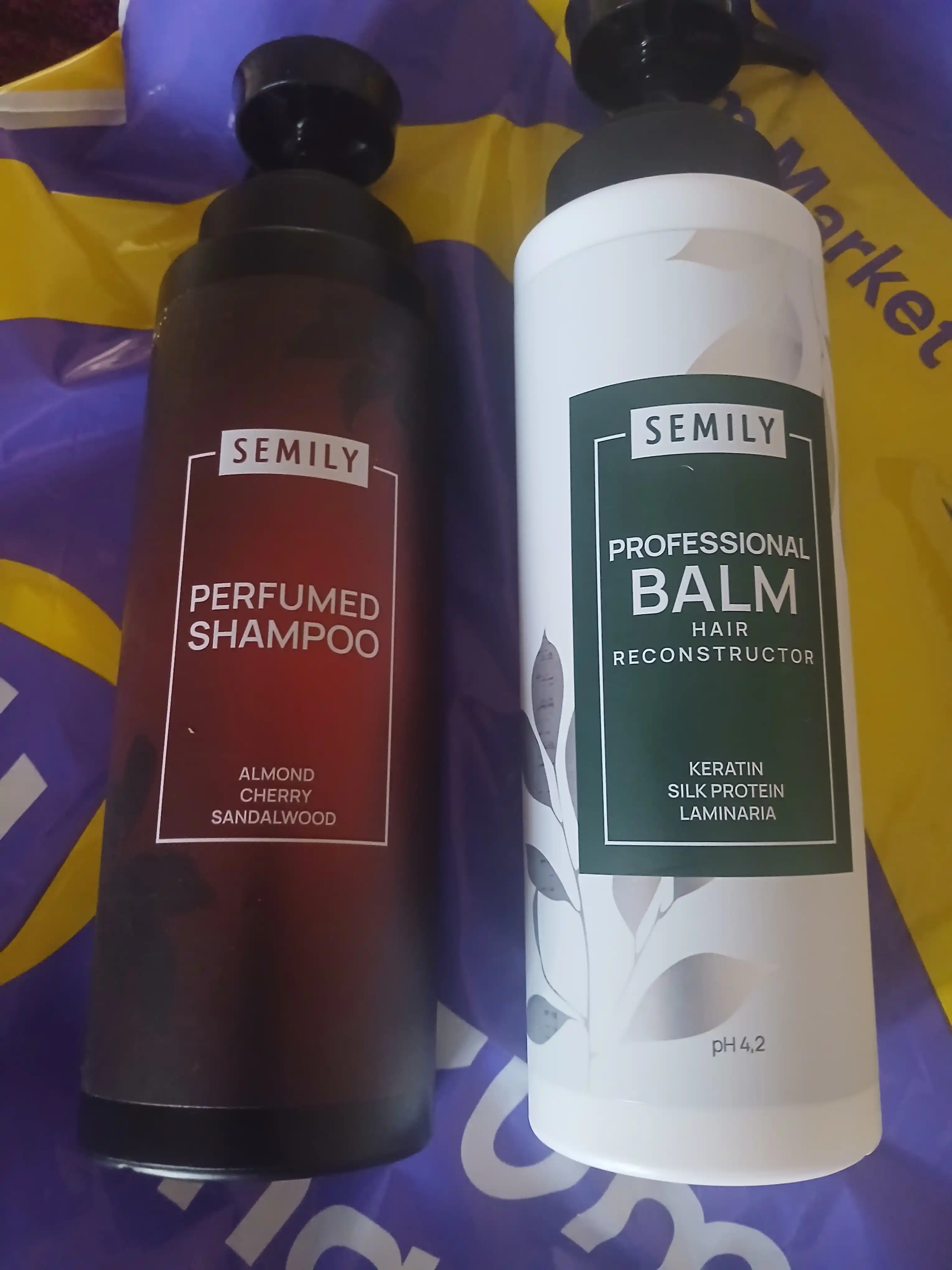 Шампунь для волос Semily,безсульфатный, с кератином, для блонда, оттеночный для окрашенных