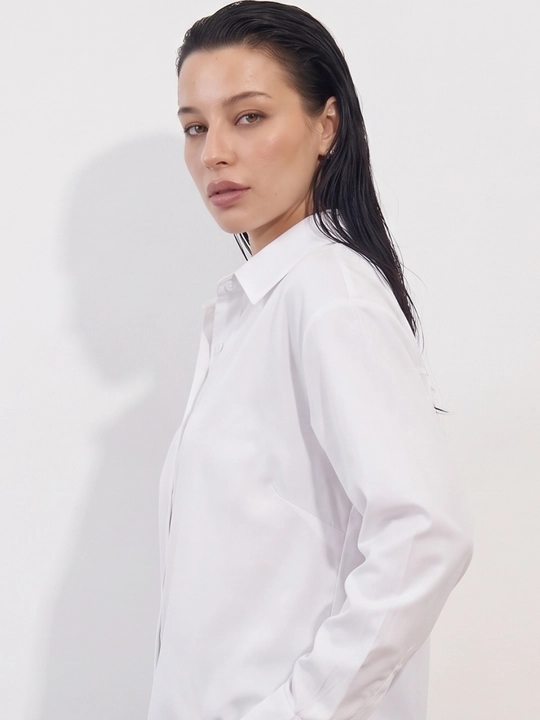 Ayollar klassik ko‘ylagi, uzun yengli bluzka, ofis uchun rubashka — ELLY FASHION