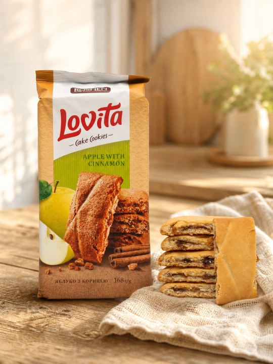 Печенье Lovita Cake Cookies Apple with Cinnamon, 168 г